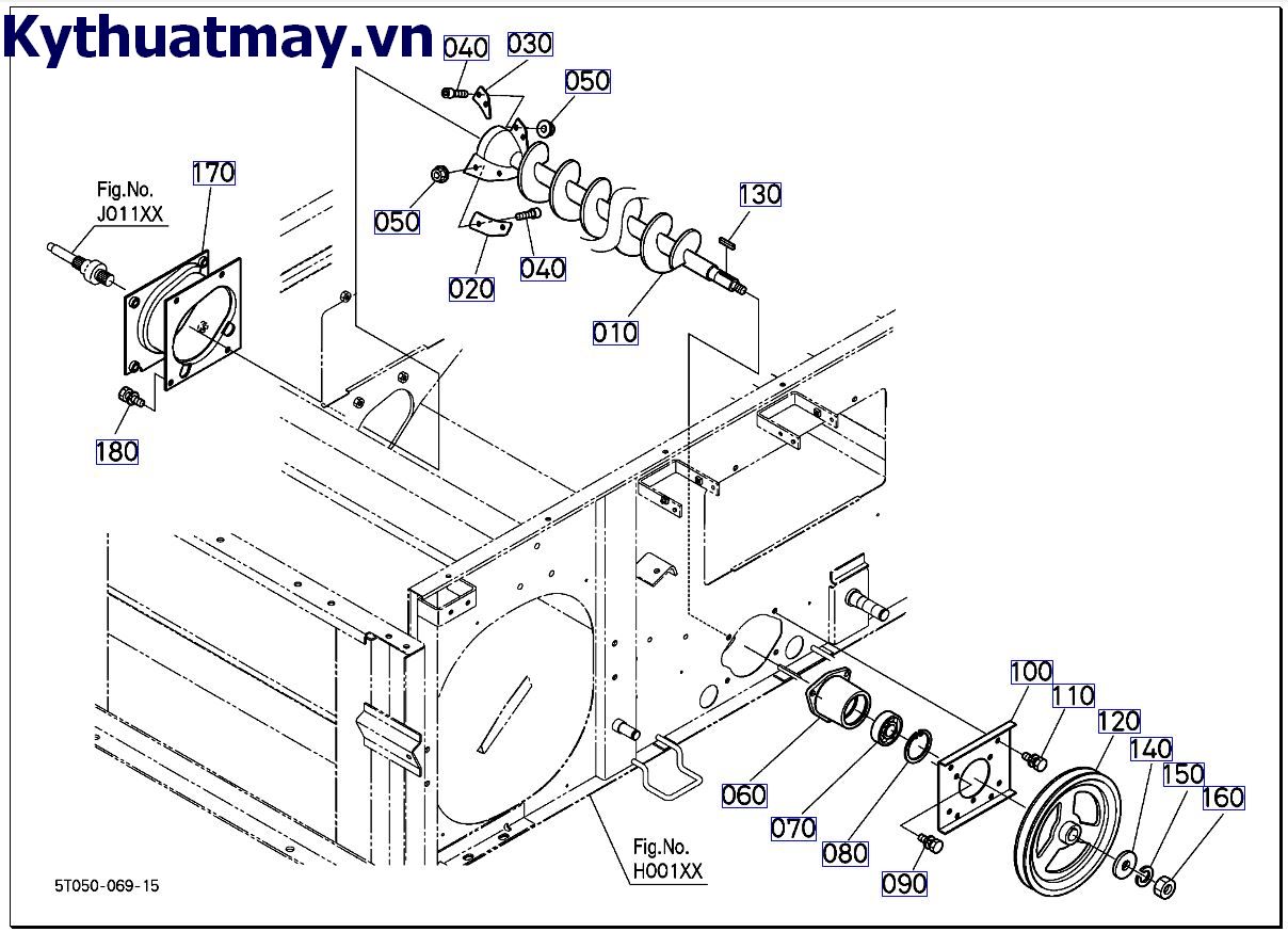 Trục máy khoan ngang thứ 1